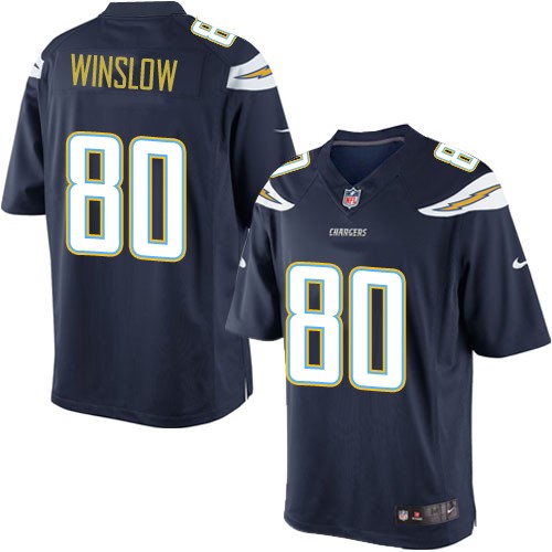 Men's Limited Kellen Winslow Nike Jersey Navy Blue Home - #80 NFL Los Angeles Chargers